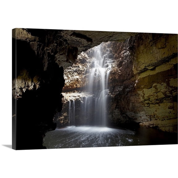 Great Big Canvas "Smoo Cave, Durness, Sutherland, Highlands, Scotland, United Kingdom" by David Wall Gray White Wrapped Canvas Print Wall Artwork