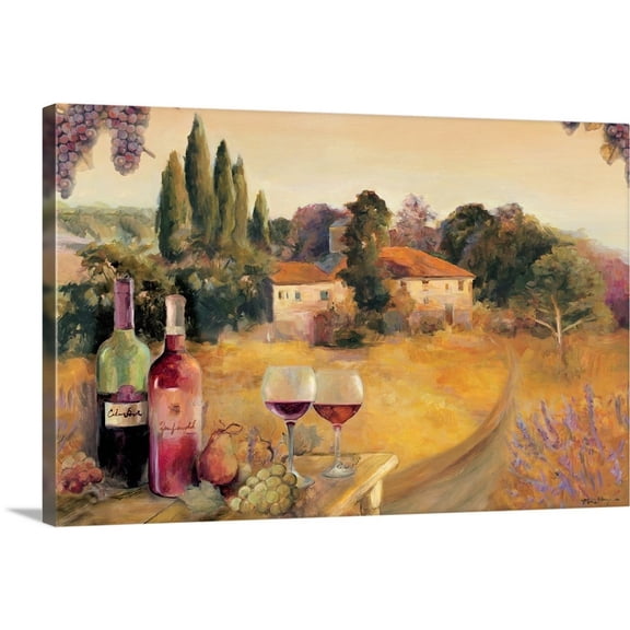 Great Big Canvas "Spoleto Afternoon"  by Marilyn Hageman Orange Dark Forest Green   Wrapped Canvas Print Wall Artwork