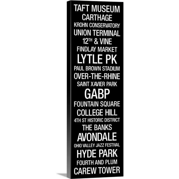Great Big Canvas "Subway Roll: Cincinnati, Ohio" by Kate Lillyson White Gray Wrapped Canvas Print Wall Artwork