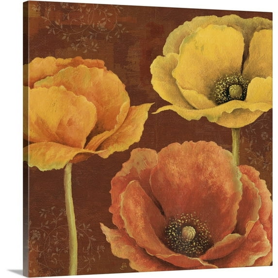 Great Big Canvas "Sunset I" by Daphne Brissonnet Dark Forest Green Black Wrapped Canvas Print Wall Artwork