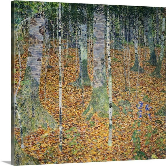 Great Big Canvas "The Birch Wood, 1903"  by Gustav (1862-1918) Klimt Brown Peach Impressionism  Wrapped Canvas Print Wall Artwork