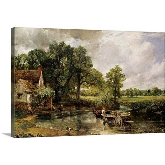 Great Big Canvas "The Hay Wain, 1821"  by John Constable White Olive Green   Wrapped Canvas Print Wall Artwork