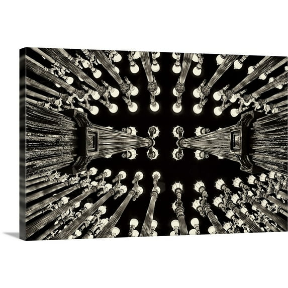Great Big Canvas "Urban Light lamp post sculpture in Los Angeles" by Scott Stulberg White Gray Wrapped Canvas Print Wall Artwork