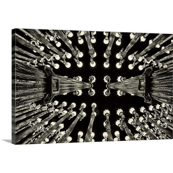 Great Big Canvas "Urban Light lamp post sculpture in Los Angeles" by Scott Stulberg White Gray Wrapped Canvas Print Wall Artwork