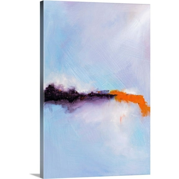 Great Big Canvas "Winter Lavender"  by Circle Art Group Orange Black abstract  Wrapped Canvas Print Wall Artwork