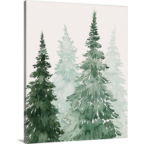 Great Big Canvas "Winter Washed Coppice II"  by Grace Popp Light Gray Black   Wrapped Canvas Print Wall Artwork
