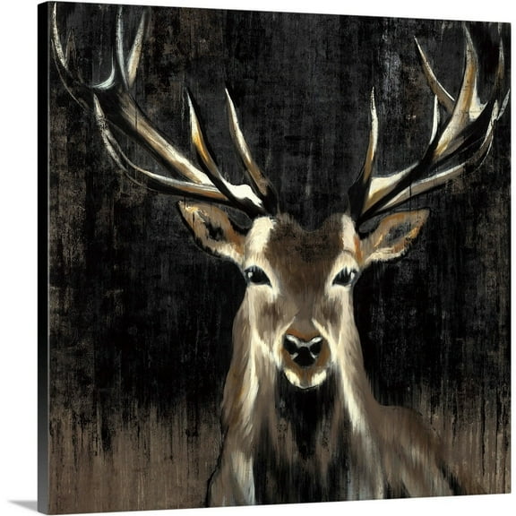 Great Big Canvas "Young Buck"  by Liz Jardine White Light Gray   Wrapped Canvas Print Wall Artwork