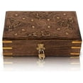 thumbnail image 1 of Great Birthday Gift Ideas Handmade Decorative Wooden Jewelry Box With Free Lock & Key Jewelry Organizer Keepsake Box Treasure Chest Trinket Holder Lock Box Watch Box 8 x 5 Inch Gifts For Her, 1 of 7