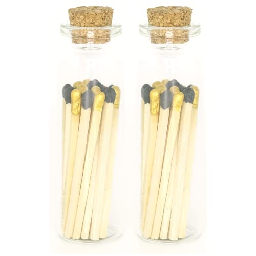 Great Blend Tip Decorative Matches 40+ Small Wooden Matches 2 Jars of 20+ Matches Each with