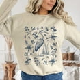 thumbnail image 1 of Great Blue Heron Floral sweatshirt Elegant Cottagecore Bird lover sweater Bird watcher nature lover Birthday for women girlfriend Sweatshirt All Size S-5XL, 1 of 5