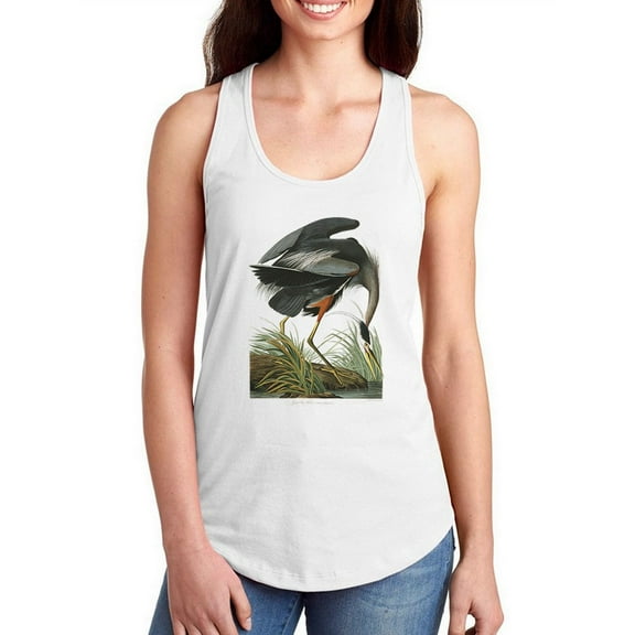 Great Blue Heron Racerback Tank Women -John James Audubon Designs, Female XX-Large