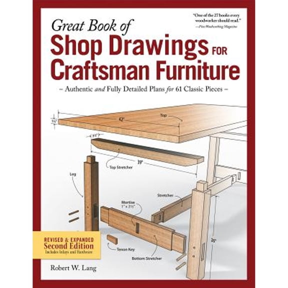 Pre-Owned Great Book of Shop Drawings for Craftsman Furniture, Revised & Expanded Second Edition: Authentic and Fully Detailed Plans for 61 Classic Pieces (Hardcover) 1565239180 9781565239180