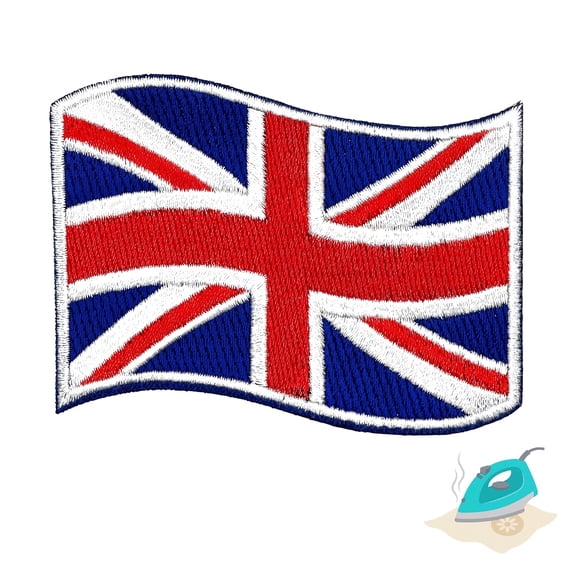 Great Britain Flag Iron On Patch Embroidered Sew On Patches For Clothing, Jeans, Jackets, Hats, Backpacks, Hoodies British Flag Applique Embroidery Patch For Tote Bags