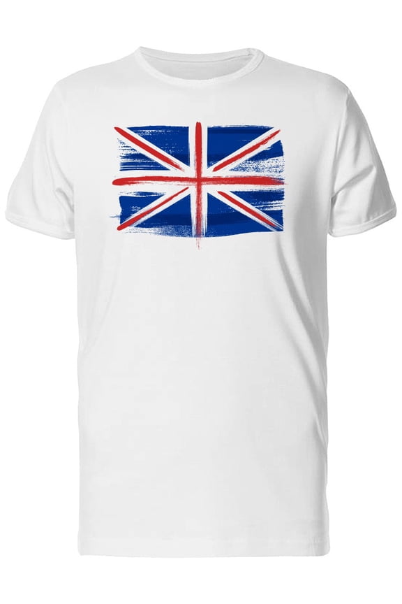 Great Britain Flag Paintbrush T-Shirt Men -Image by Shutterstock, Male x-Large
