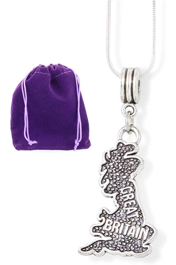 Great Britain Map Necklace | A Britain Souvenir Discover Britain to Wear during your Great Tours England Scotland