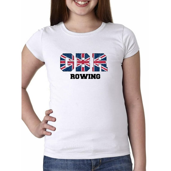 Great Britain Rowing - Olympic Games - Rio - Flag Girl's Cotton Youth T-Shirt