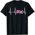 thumbnail image 1 of Great Britain T-Shirt -Union Jack Heartbeat Gift Tee T-Shirt, 1 of 4