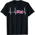thumbnail image 1 of Great Britain T-Shirt -Union Jack Heartbeat Gift Tee, 1 of 4