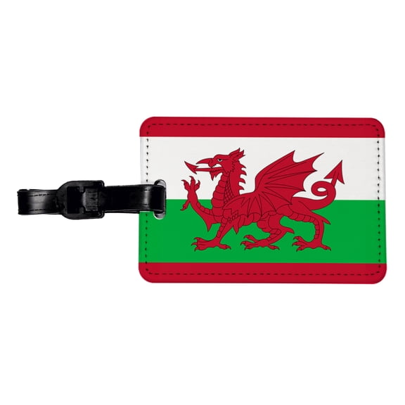 Great Britain Wales Country Flag Faux Leather Travel Luggage Tag