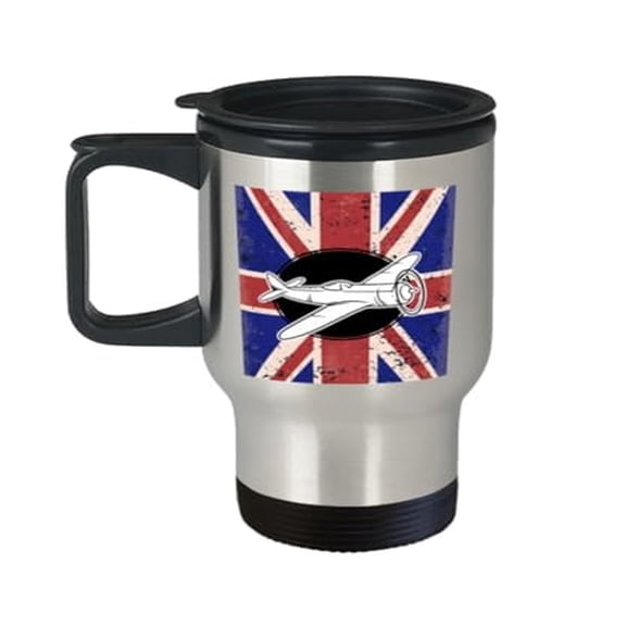 Great Britain Warplane Travel Mug - 14oz Portable Airplane Gift for Enthusiasts