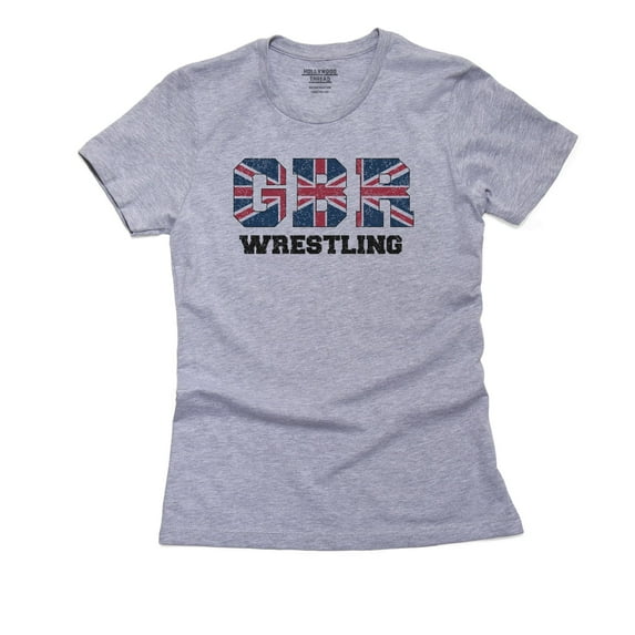 Great Britain Wrestling - Olympic Games - Rio - Flag Women's Cotton Grey T-Shirt