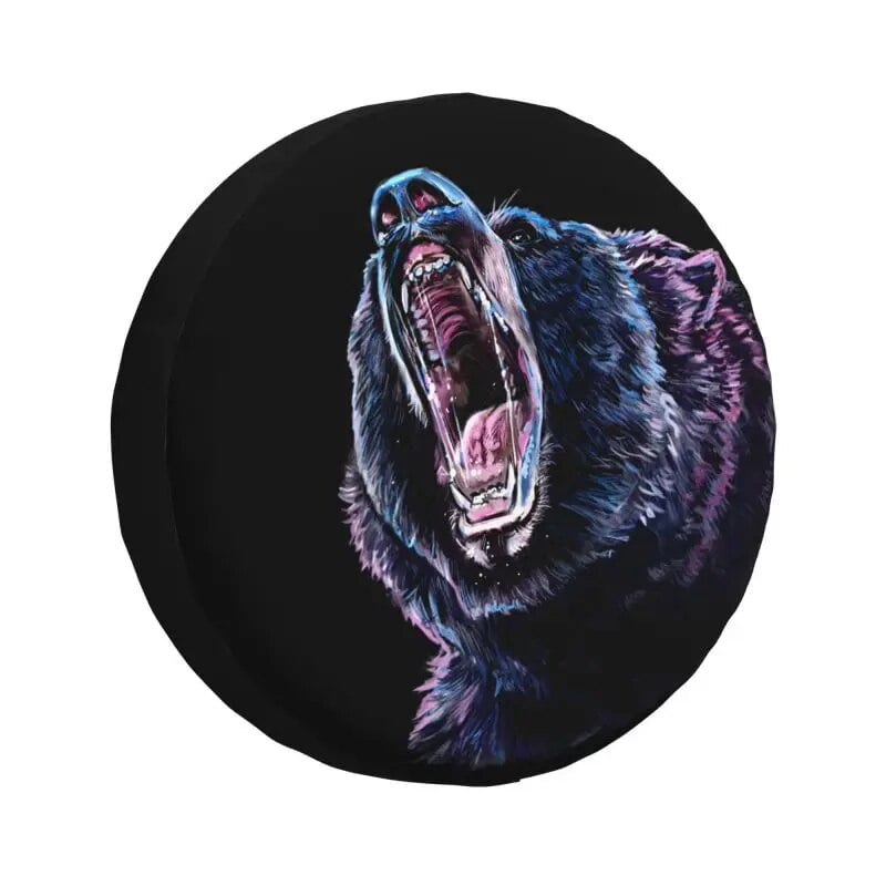 Great Brown Grizzly Bear Tire Cover 4WD 4x4 RV Spare Wheel Protector for Land Cruiser Prado 14