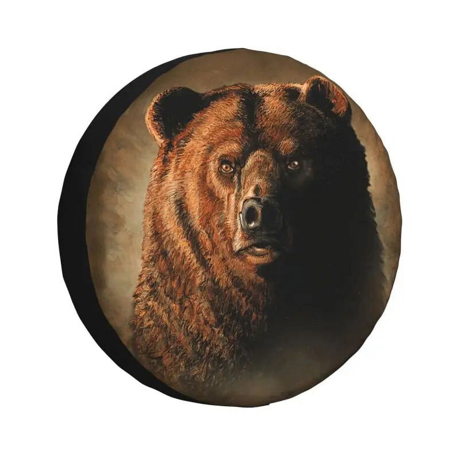 Great Brown Grizzly Bear Tire Cover 4WD 4x4 RV Spare Wheel Protector for Land Cruiser Prado 14