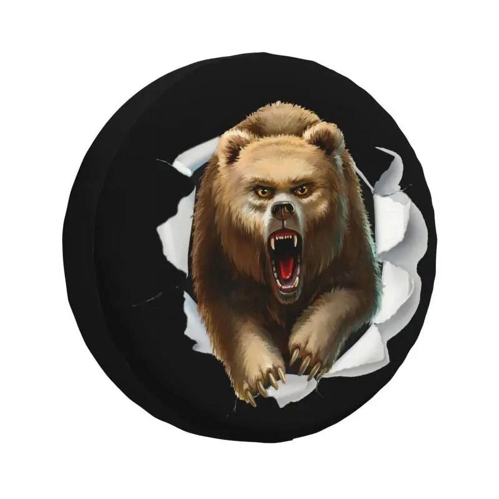 Great Brown Grizzly Bear Tire Cover 4WD 4x4 RV Spare Wheel Protector for Land Cruiser Prado 14
