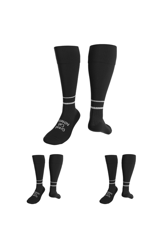 | 2 Stripe Soccer Referee Socks | 3 Pairs Pro White Striped | Large: 10.5 - 13