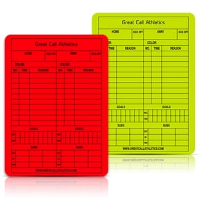 Great Call Athletics | Soccer Reusable Game Card Pro | Set of Yellow & Red | Waterproof Erasable Match Data Record | Fits Pocket | NFHS