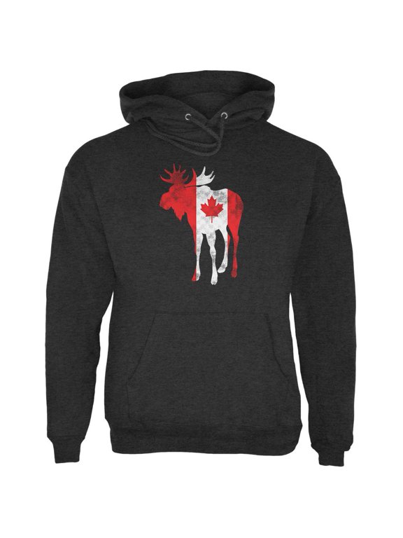 Great Canadian Moose Halftone Mens Hoodie Charcoal Heather SM