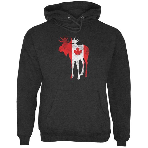 Great Canadian Moose Halftone Mens Hoodie Charcoal Heather X-LG