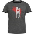 thumbnail image 1 of Great Canadian Moose Halftone Mens Ringer T Shirt Dark Heather-Black X-LG, 1 of 1