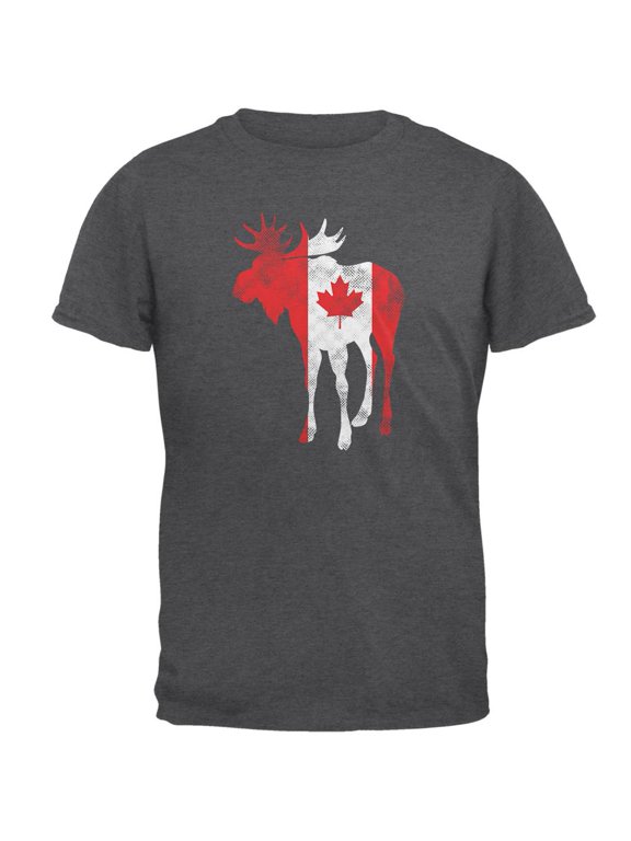 Great Canadian Moose Halftone Mens T Shirt Dark Heather MD