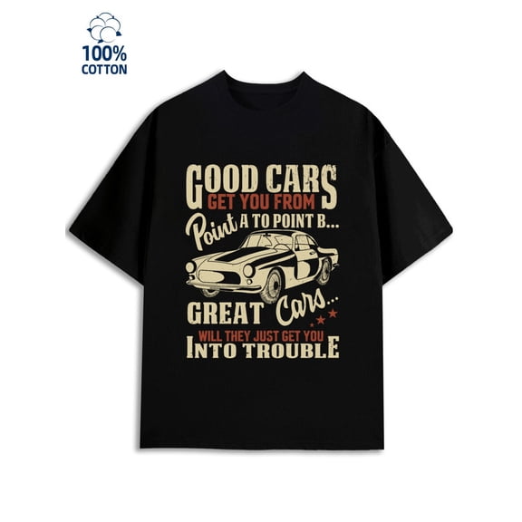 Great Cars Tee for men garage 180G 100% Cotton black casual vintage Classic Unisex Shirt Graphic tshirts Original Unisex Shirt Graphic Tee tshirts Casual Unisex Shirt Crewneck tshirts