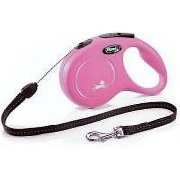 Great Choice Pink/Black 16ft Tape Retractable Dog Leash for Small Dog