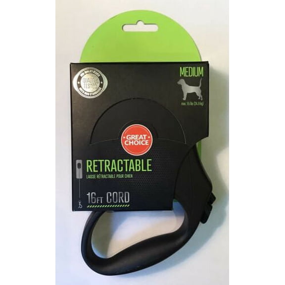 Great Choice Retractable+extra Strength 16 Ft Cord, Med Black