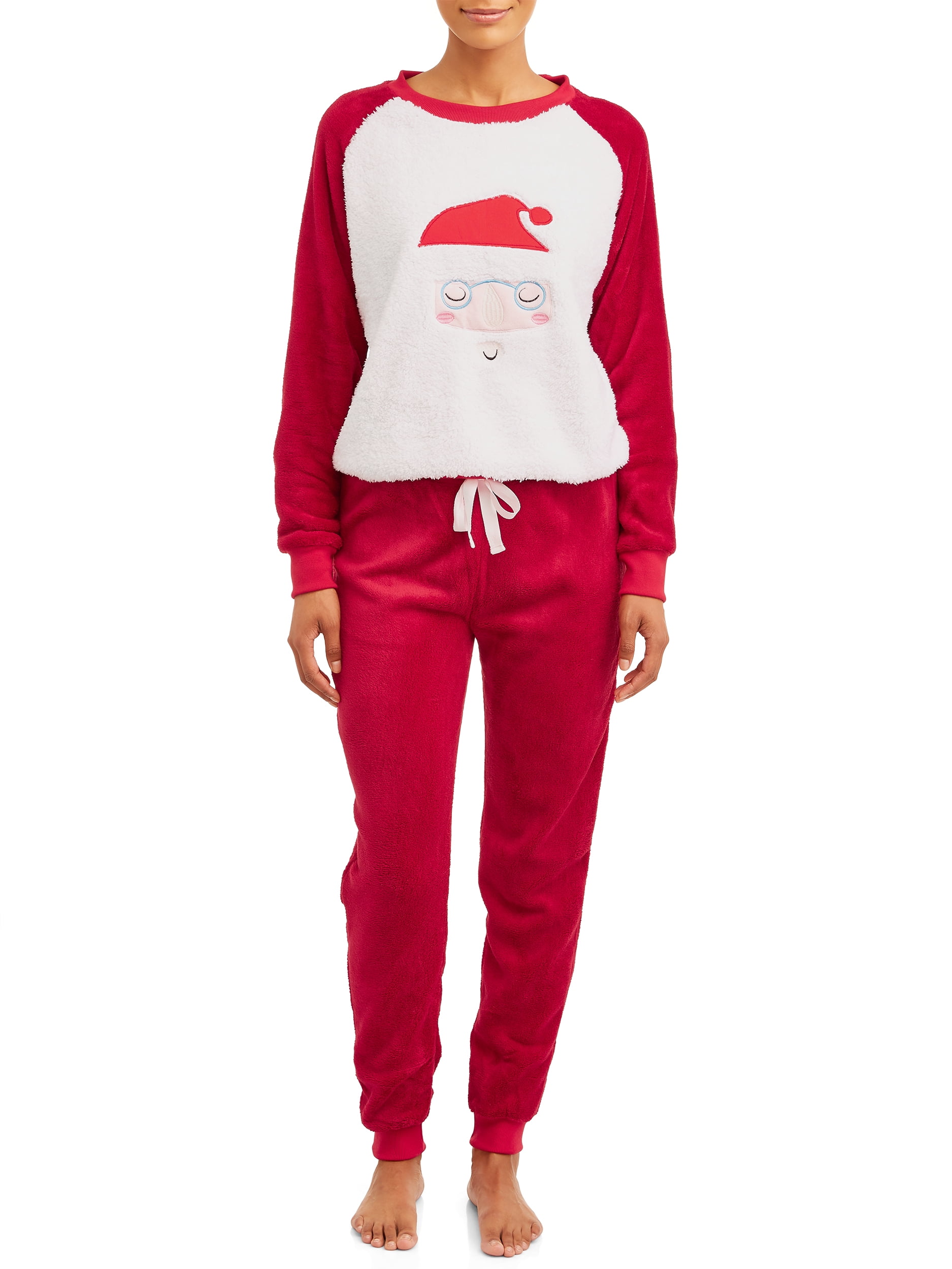 Great Christmas Women's Super Plush Christmas Holiday Pajama Set With Embroidered Character