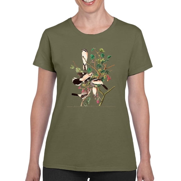 Great Cinereous Shrike. T-Shirt Women -John James Audubon Designs, Female Medium