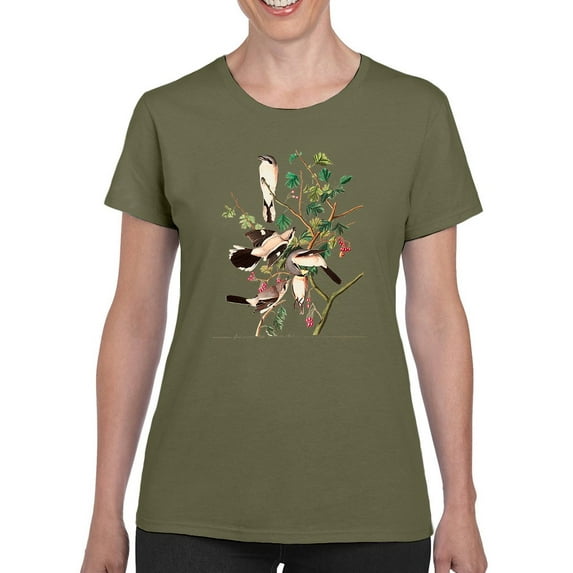 Great Cinereous Shrike. T-Shirt Women -John James Audubon Designs, Female Medium