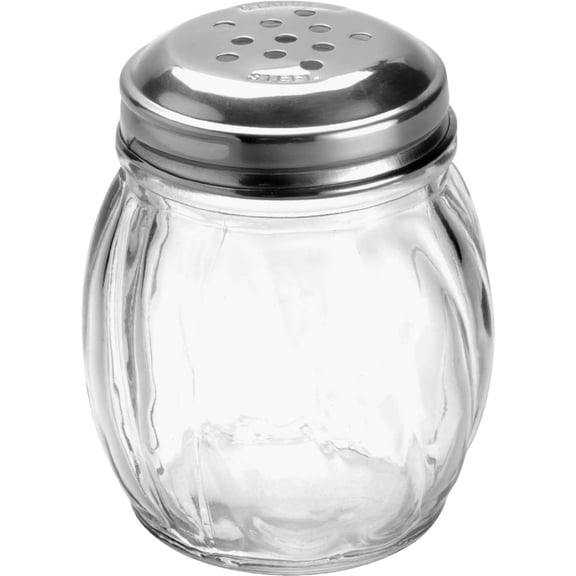 Great Credentials Grated Cheese or Red Pepper Swirl Glass Shaker (Slotted Top) - 6 oz