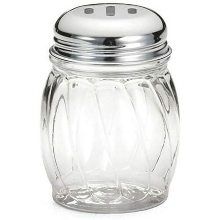 Great Credentials Grated Cheese or Red Pepper Swirl Glass Shaker (Slotted Top) - 6 oz