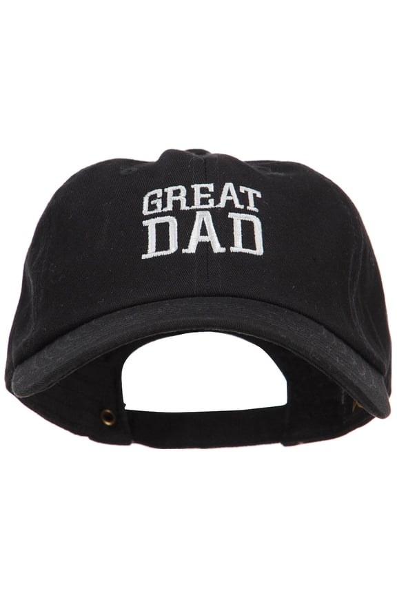 Great Dad Embroidered Unstructured Cotton Cap - Black OSFM
