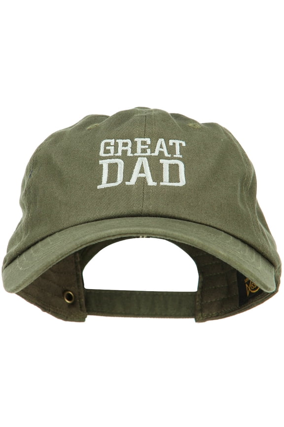Great Dad Embroidered Unstructured Cotton Cap - Olive OSFM