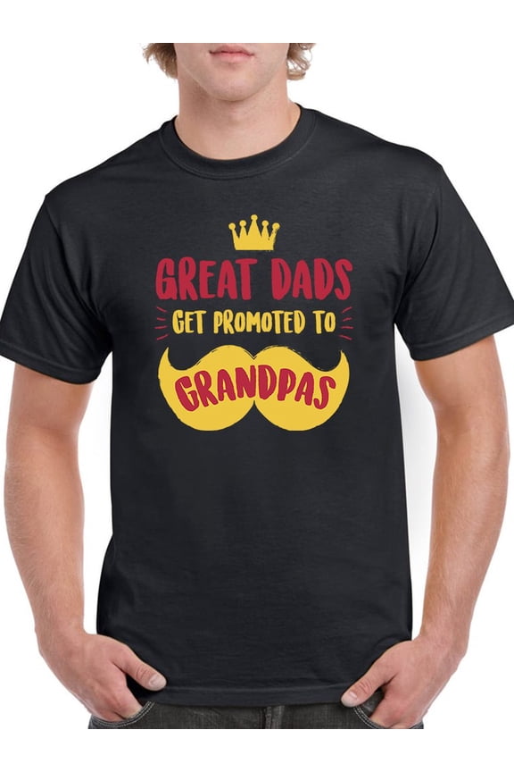 Great Dads, Promoted To Grandpas Men T-Shirt, Male x-Large