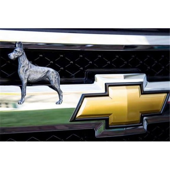 Great Dane Antique Nickel Ornament, 4.625 x 4.375 in.