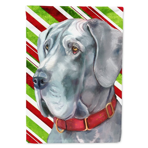 Great Dane Candy Cane Holiday Christmas Flag Canvas House Size
