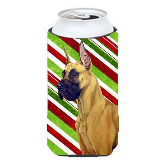 Great Dane Candy Cane Holiday Christmas Tall Boy bottle sleeve Hugger - 22 To 24 oz.