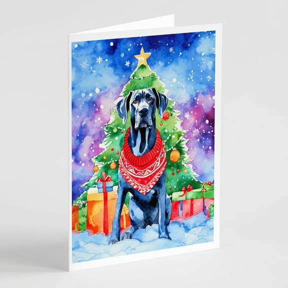 Great Dane Christmas Greeting Cards Pack of 8 7 in x 5 in