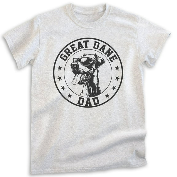 Great Dane Dad T-shirt, Unisex Men's Shirt, Great Dane Owner, Best Dog Dad Gift, Heather Ash, Medium